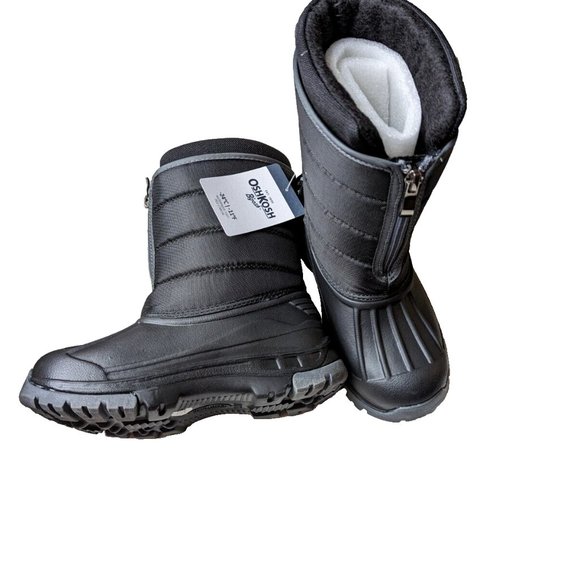 Oshkosh B'gosh Kids Boys Splash Rain Boot ETHAN Duck Boot Zipper Black/G… - Picture 5 of 5